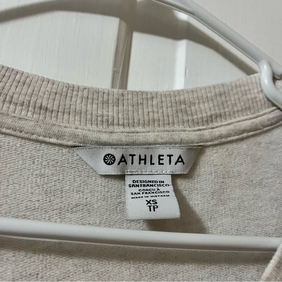 Athleta Coaster Luxe Recover Cozy Crewneck Sweater Sweatshirt Cream XS J2 - Picture 9 of 9